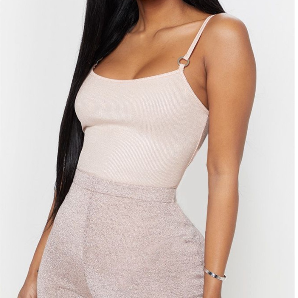 ⭐️PrettyLittleThing metallic champagne bodysuit